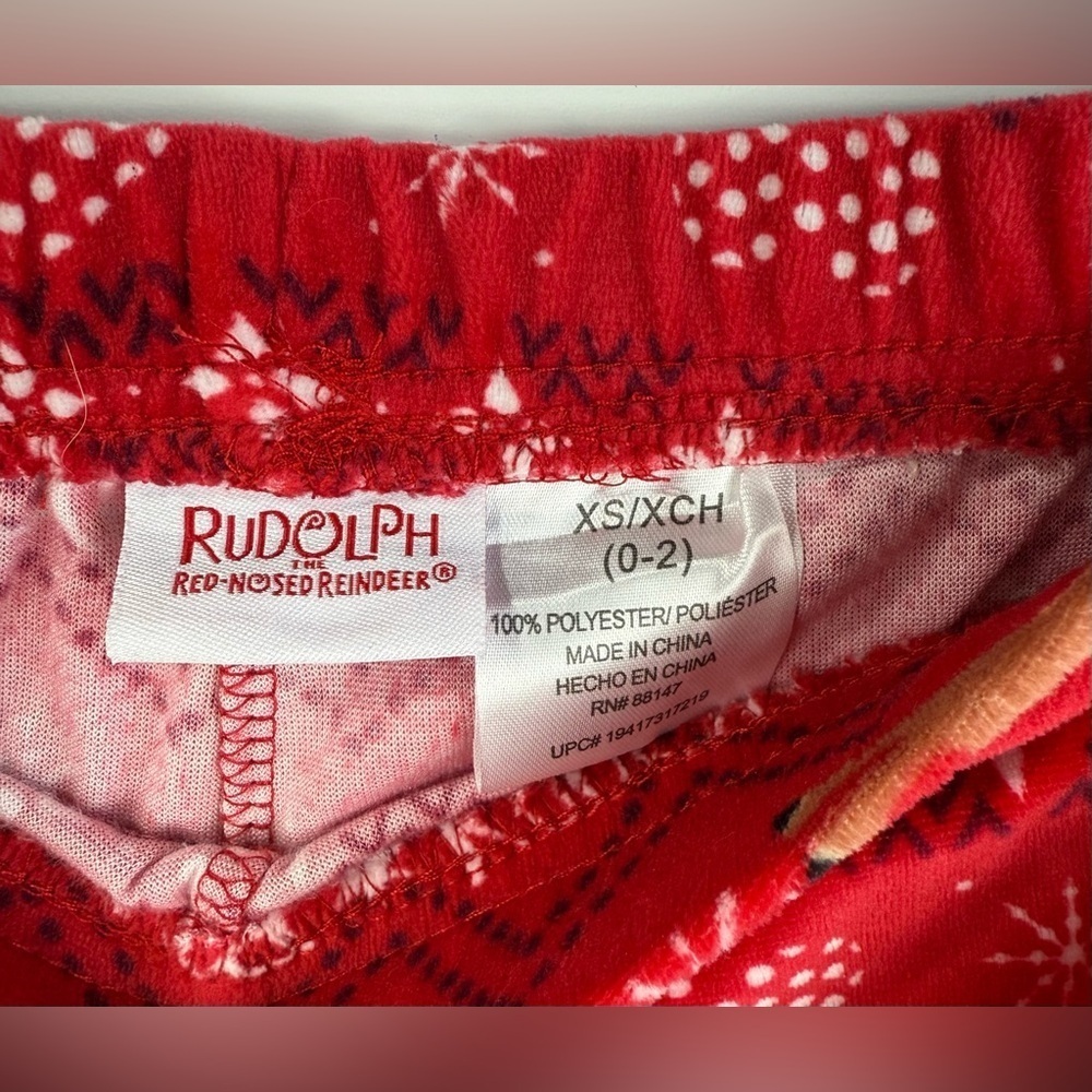 Rudolph the red nosed Reindeer, women’s red holiday pajama pants. Size XS 0-2. - Picture 3 of 4